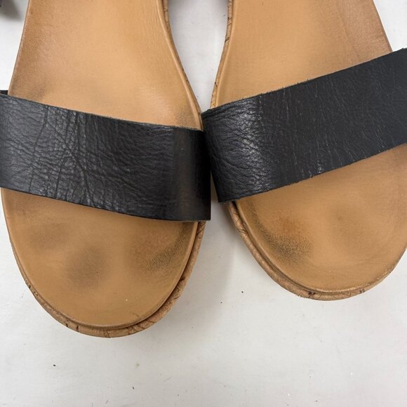 Kork-Ease Womens Black Leather Cork Sole Ankle Strap Sandals Size 39 US 8.5 - Picture 8 of 9